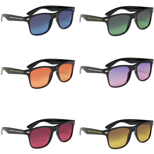 GH6263 Black Gradient Malibu Sunglasses With Cu...
